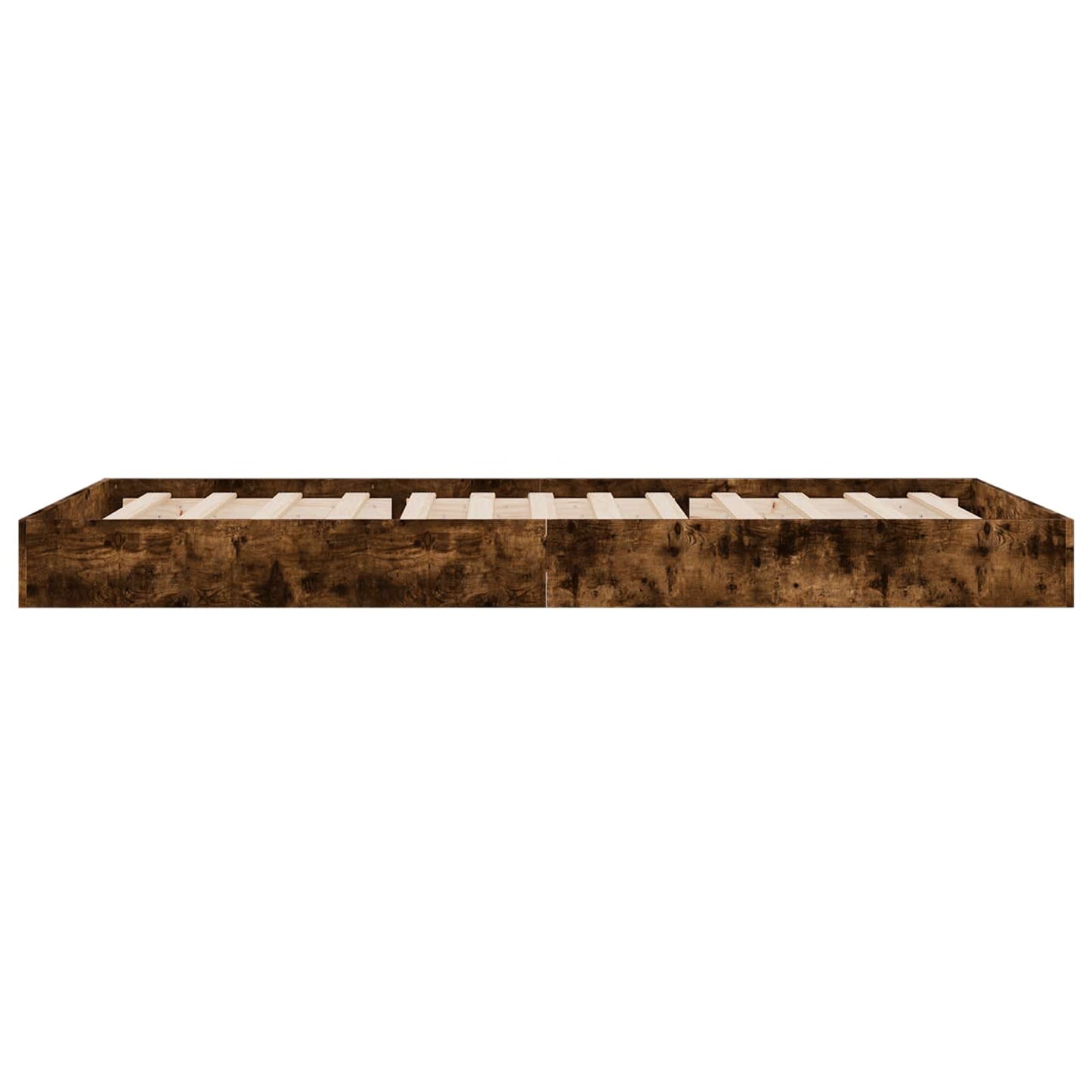 Vloerbedframe Gerookt eiken 80 x 200 cm Bewerkt hout