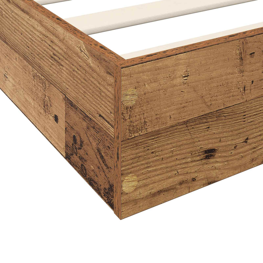 Vloerbedframe Oud hout 80 x 200 cm Bewerkt hout