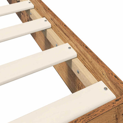 Vloerbedframe Oud hout 80 x 200 cm Bewerkt hout
