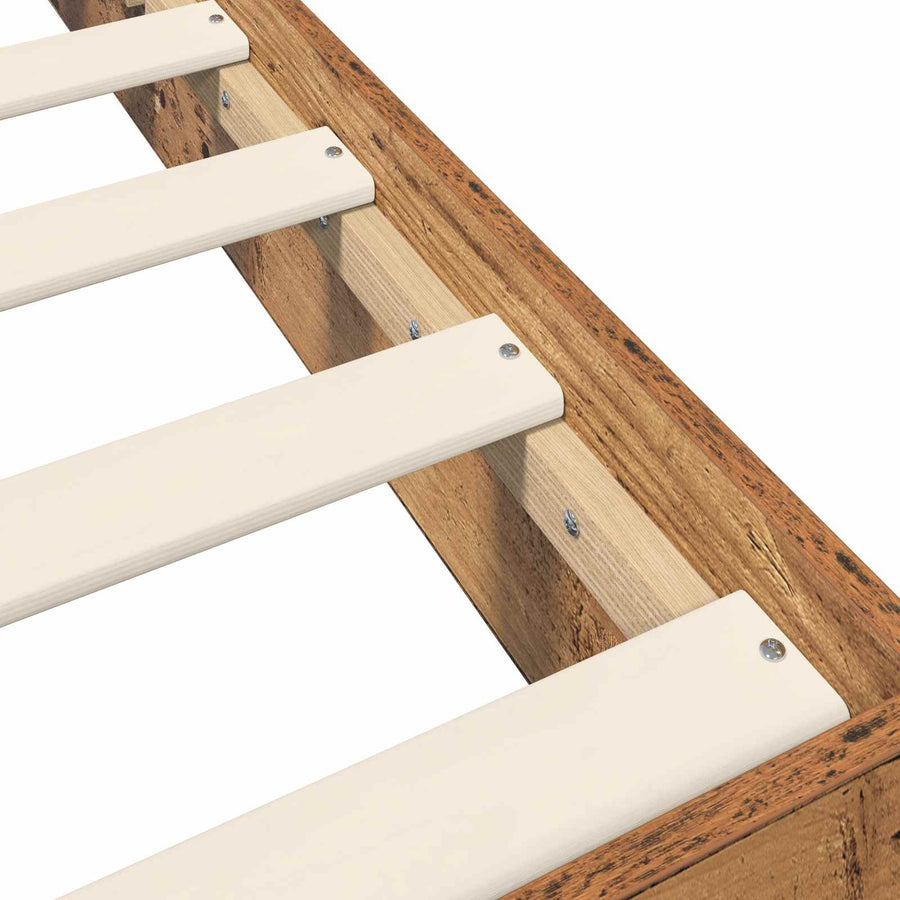 Vloerbedframe Oud hout 80 x 200 cm Bewerkt hout