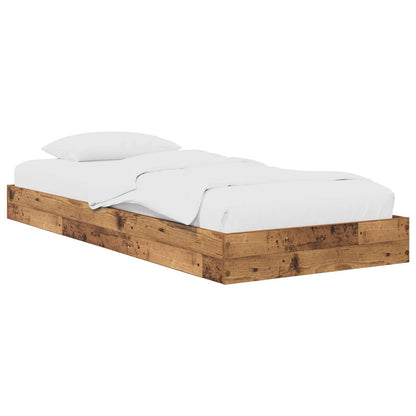 Vloerbedframe Oud hout 80 x 200 cm Bewerkt hout