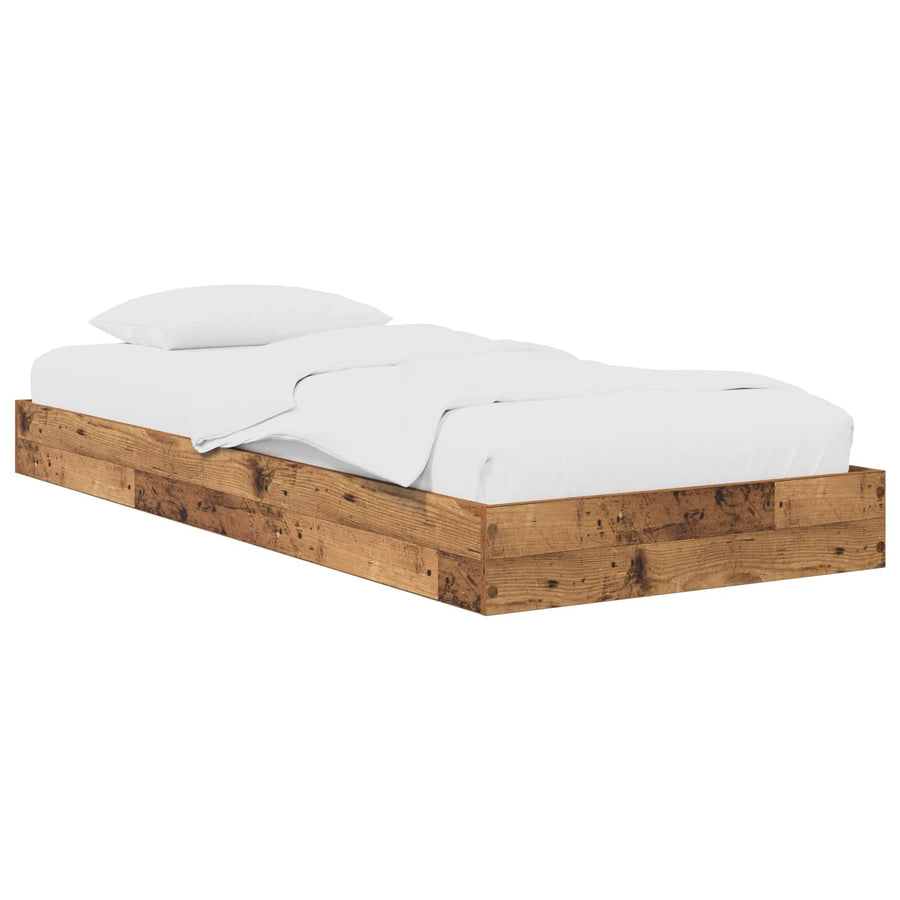 Vloerbedframe Oud hout 80 x 200 cm Bewerkt hout