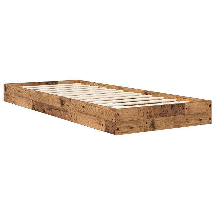Vloerbedframe Oud hout 80 x 200 cm Bewerkt hout
