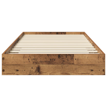 Vloerbedframe Oud hout 80 x 200 cm Bewerkt hout