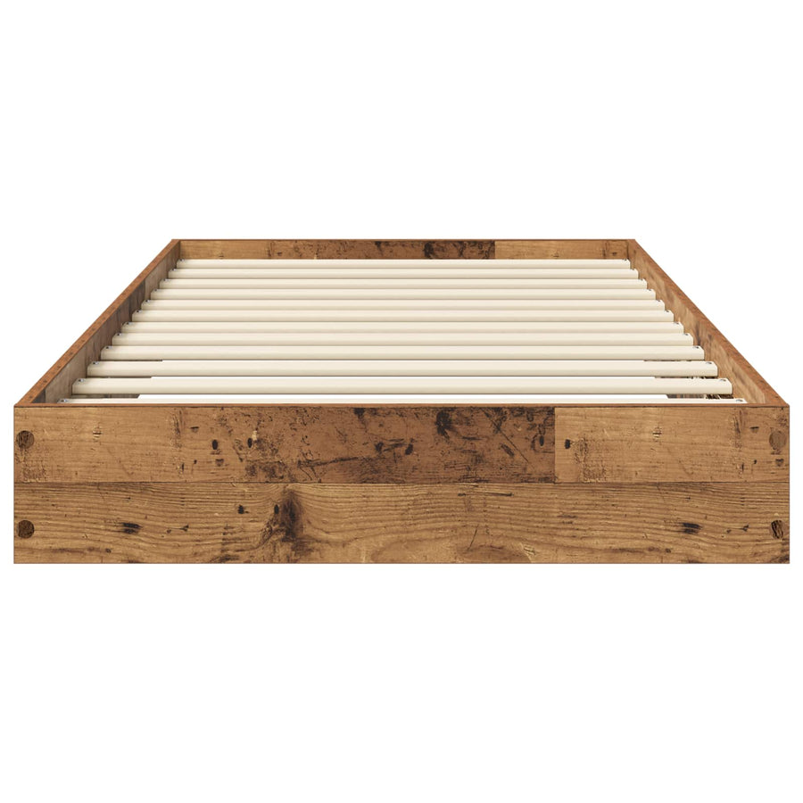 Vloerbedframe Oud hout 80 x 200 cm Bewerkt hout
