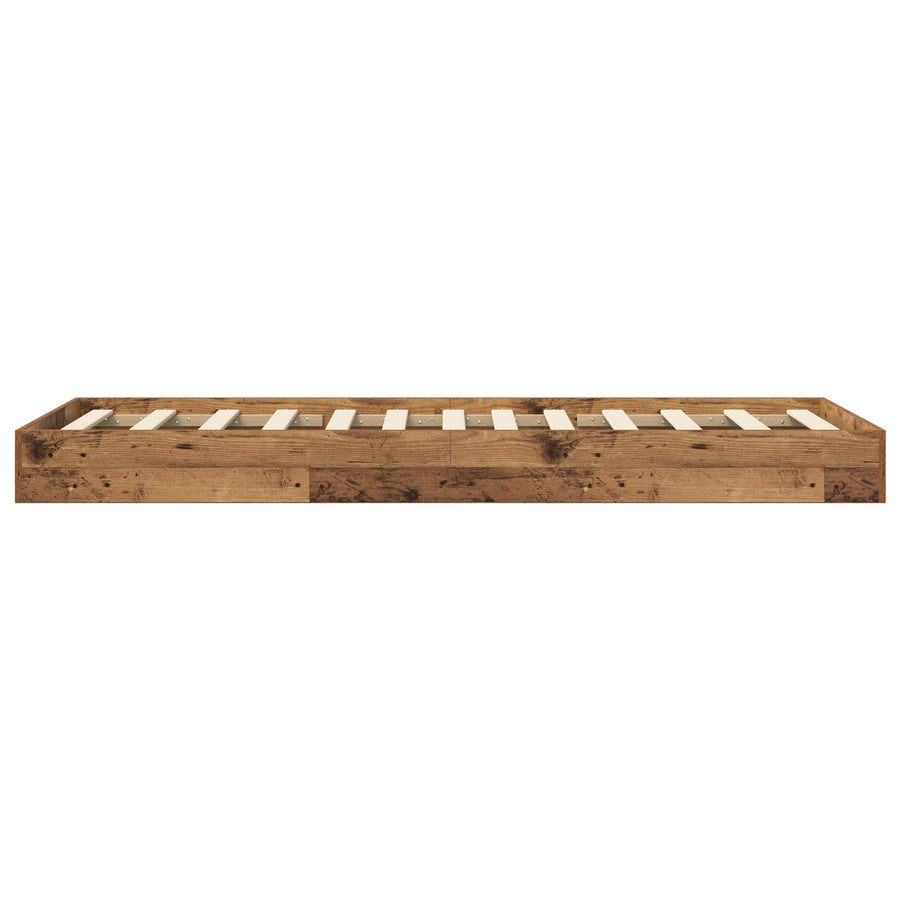 Vloerbedframe Oud hout 80 x 200 cm Bewerkt hout