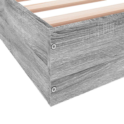 Vloerbedframe Grijs Sonoma 80 x 200 cm Bewerkt hout