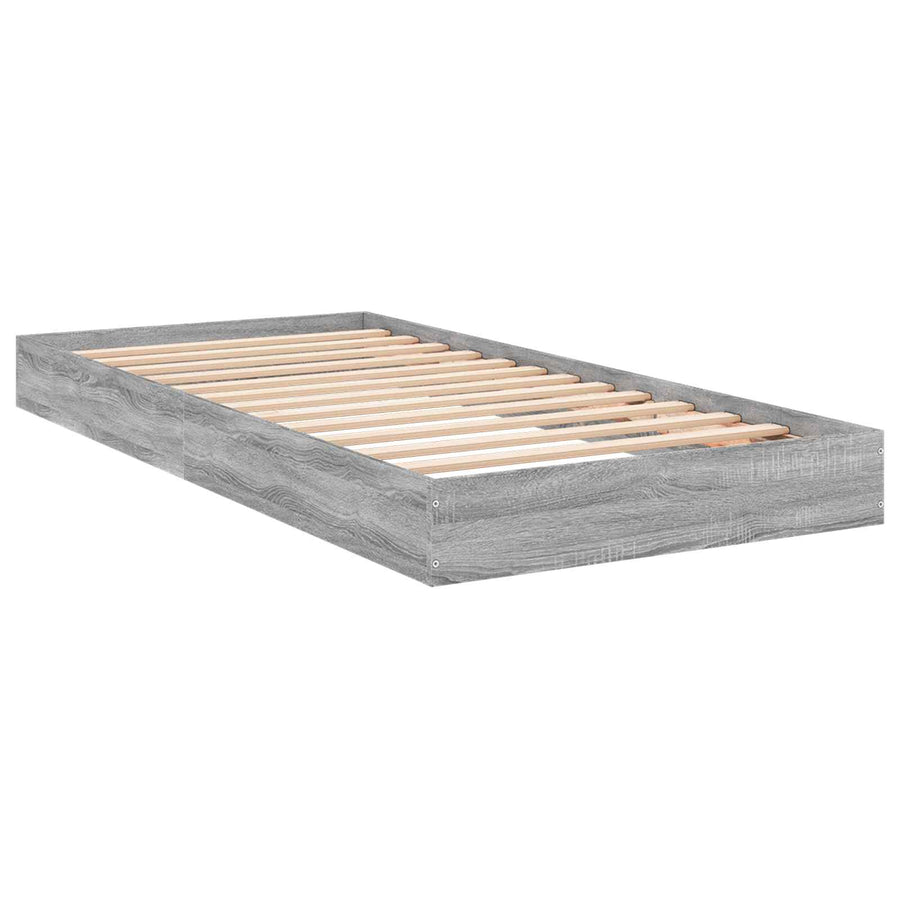 Vloerbedframe Grijs Sonoma 80 x 200 cm Bewerkt hout