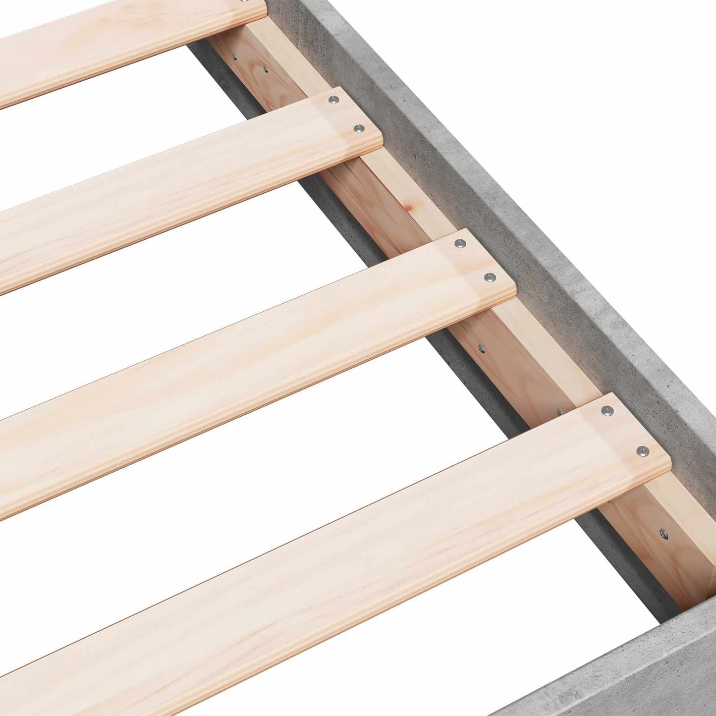 Vloerbedframe Betongrijs 80 x 200 cm Bewerkt hout