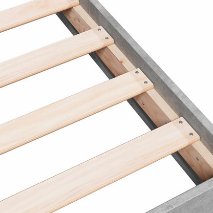 Vloerbedframe Betongrijs 80 x 200 cm Bewerkt hout
