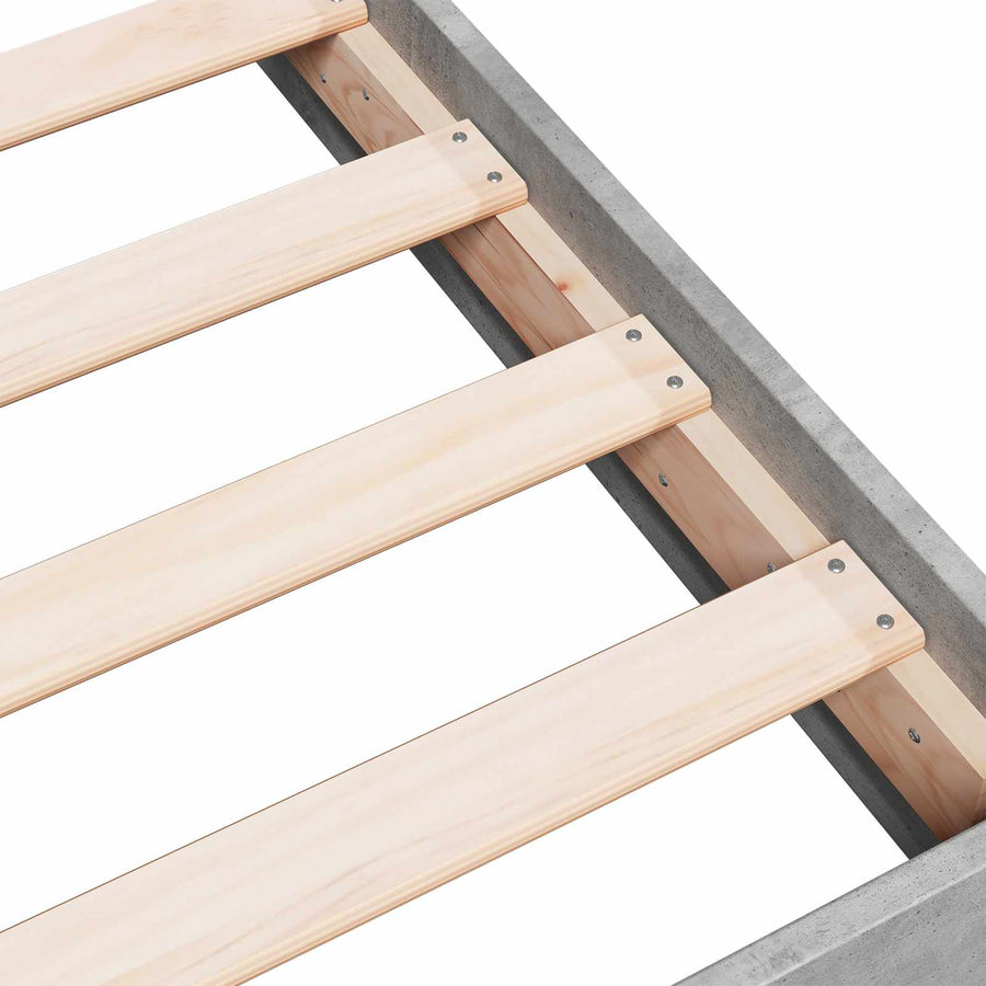 Vloerbedframe Betongrijs 80 x 200 cm Bewerkt hout