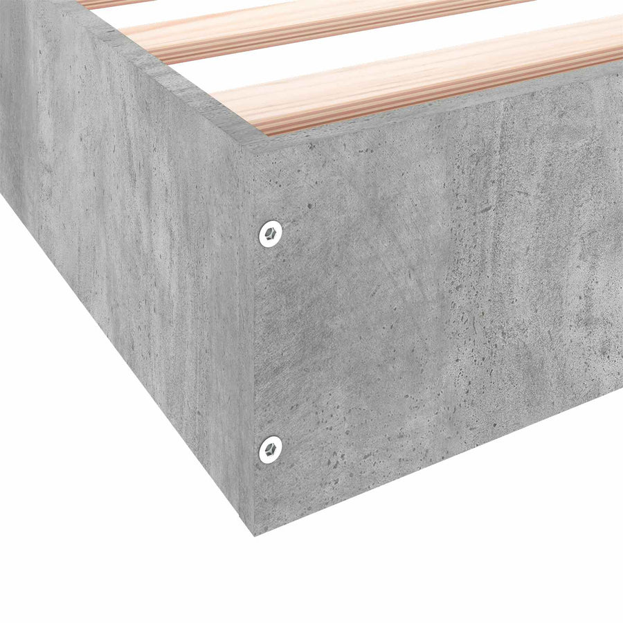 Vloerbedframe Betongrijs 80 x 200 cm Bewerkt hout