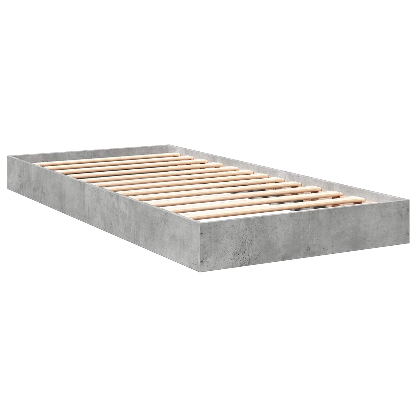 Vloerbedframe Betongrijs 80 x 200 cm Bewerkt hout