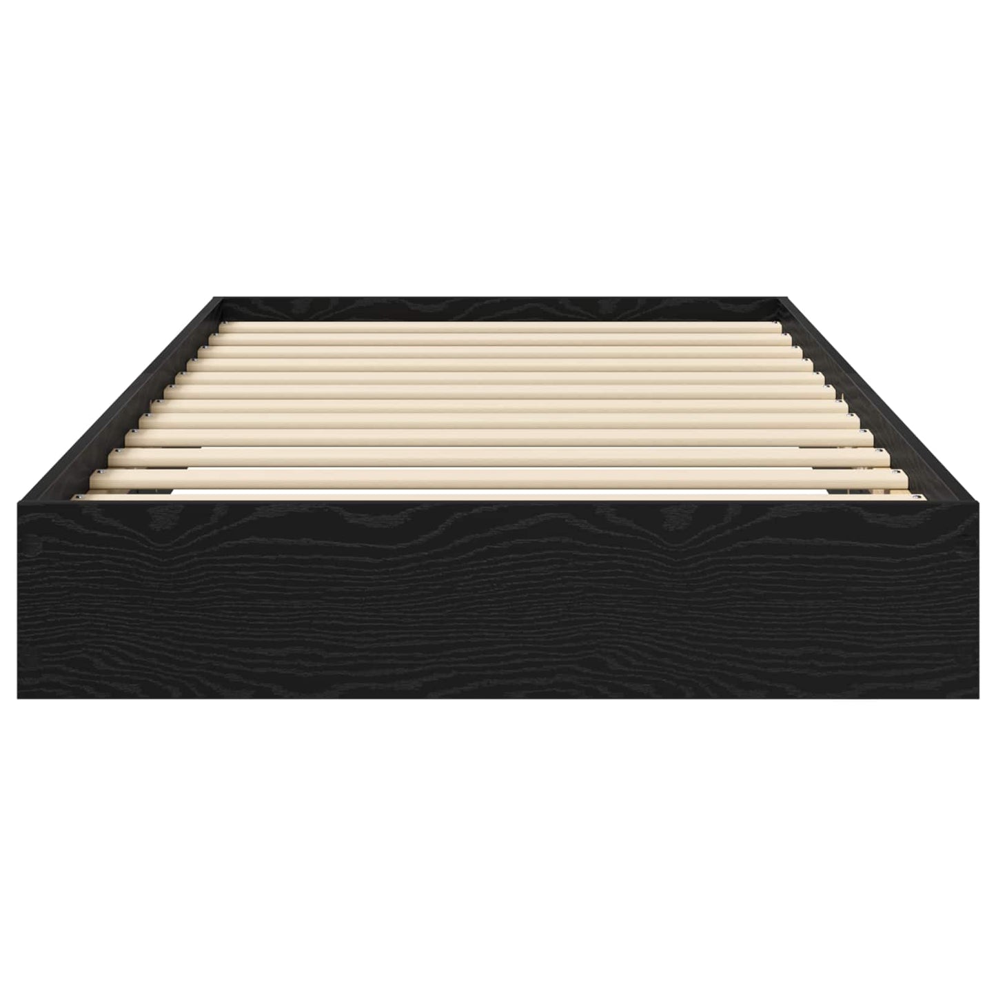 Vloerbedframe Zwart eiken 80 x 200 cm Bewerkt hout