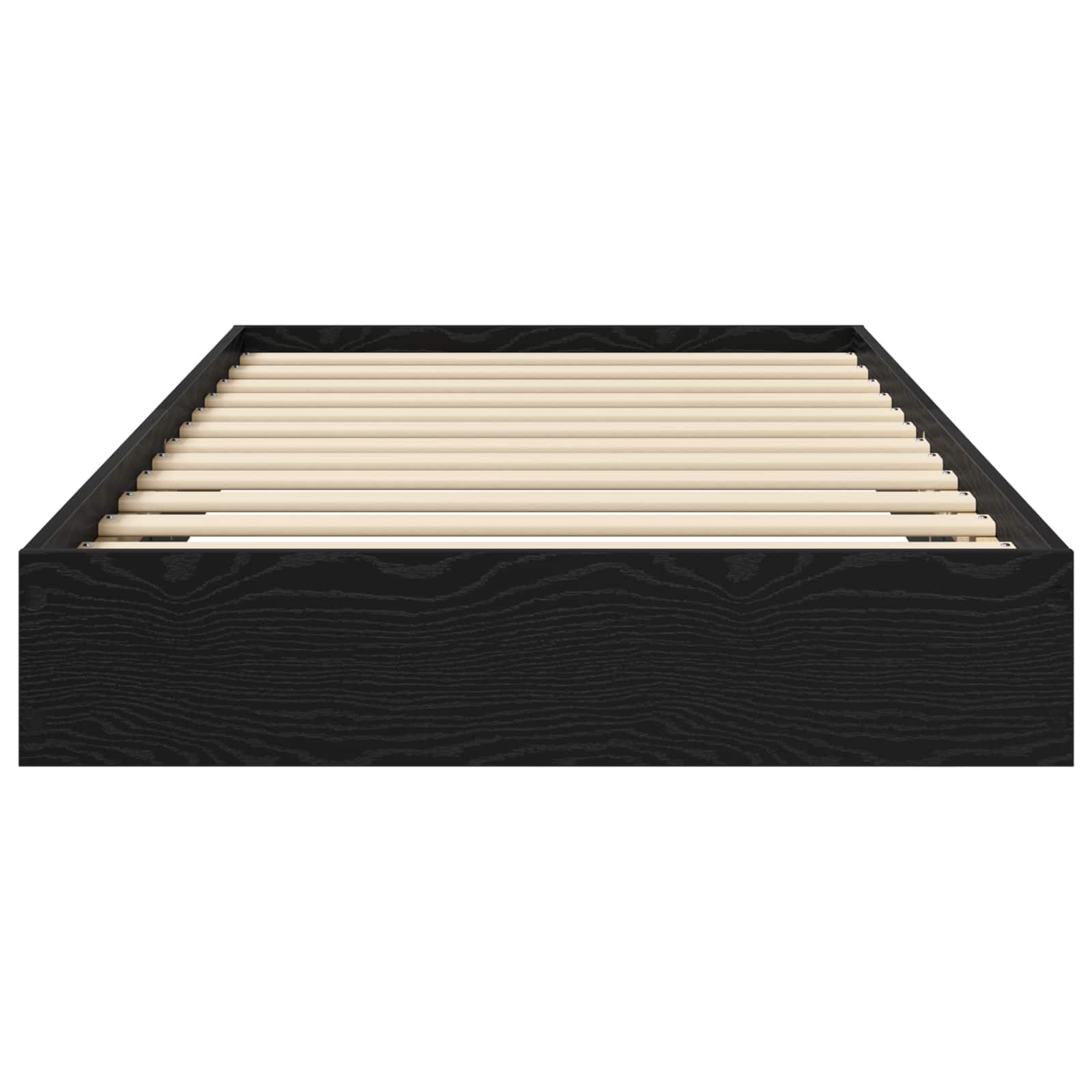 Vloerbedframe Zwart eiken 80 x 200 cm Bewerkt hout