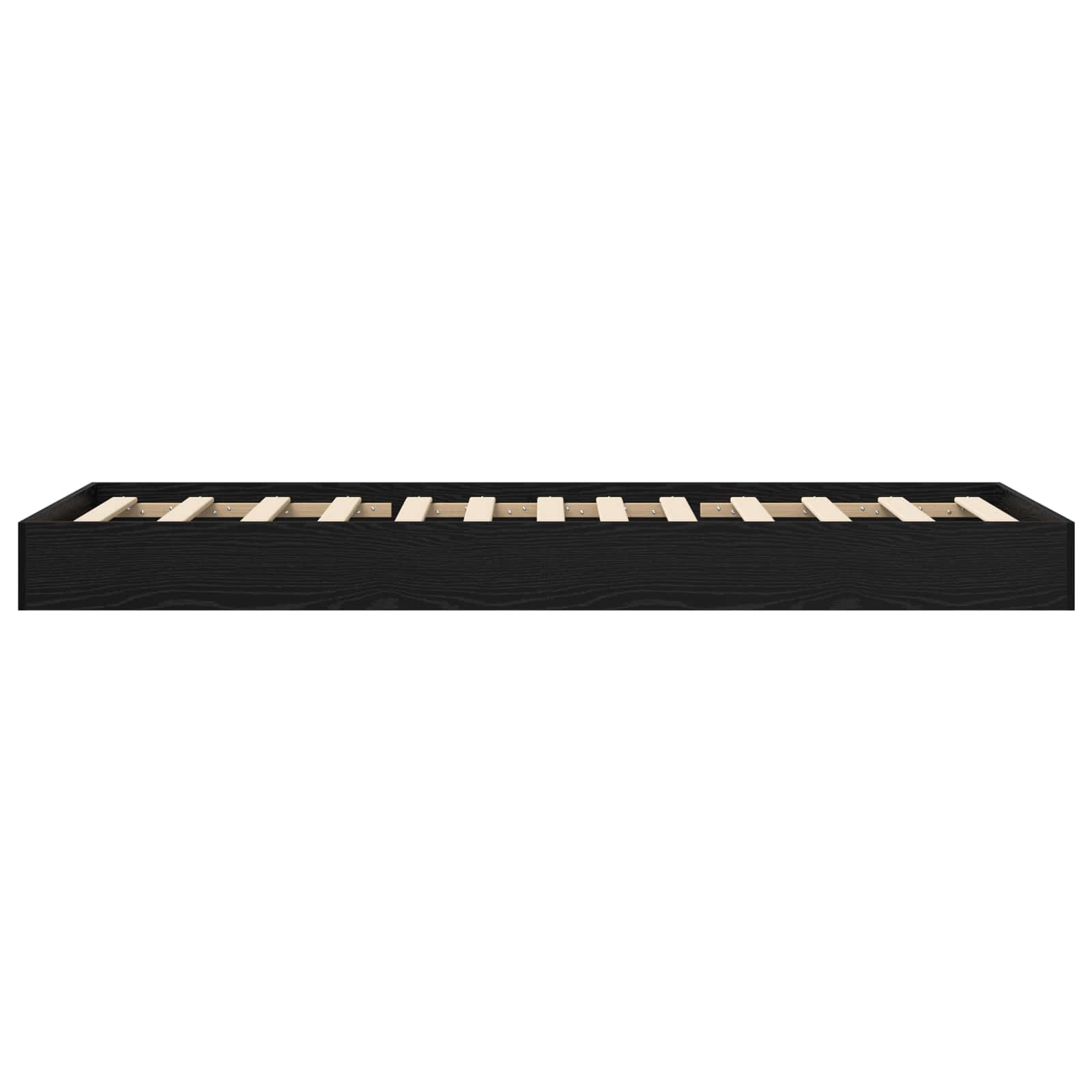 Vloerbedframe Zwart eiken 80 x 200 cm Bewerkt hout