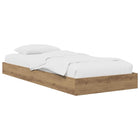 Vloerbedframe 80x200 cm bewerkt hout artisanaal eiken