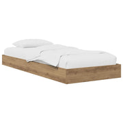 Vloerbedframe 80x200 cm bewerkt hout artisanaal eiken