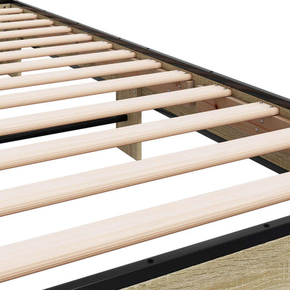 Bedframe met Hoofdeinde Sonoma Eiken 80 x 200 cm Bewerkt hout
