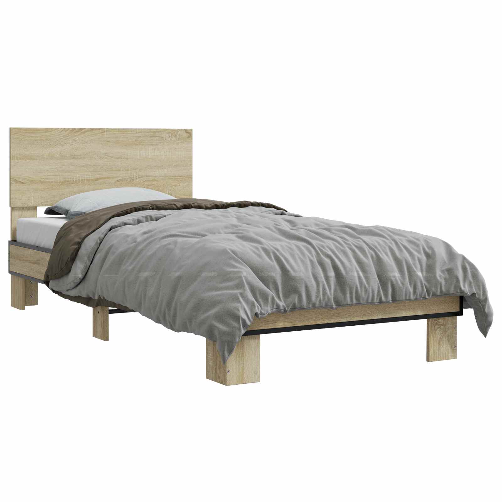 Bedframe met Hoofdeinde Sonoma Eiken 80 x 200 cm Bewerkt hout