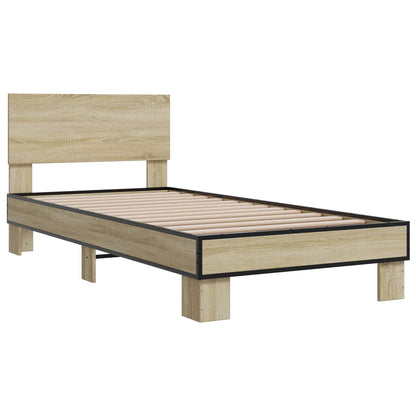 Bedframe met Hoofdeinde Sonoma Eiken 80 x 200 cm Bewerkt hout