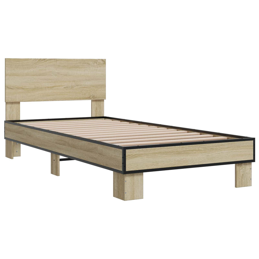 Bedframe met Hoofdeinde Sonoma Eiken 80 x 200 cm Bewerkt hout