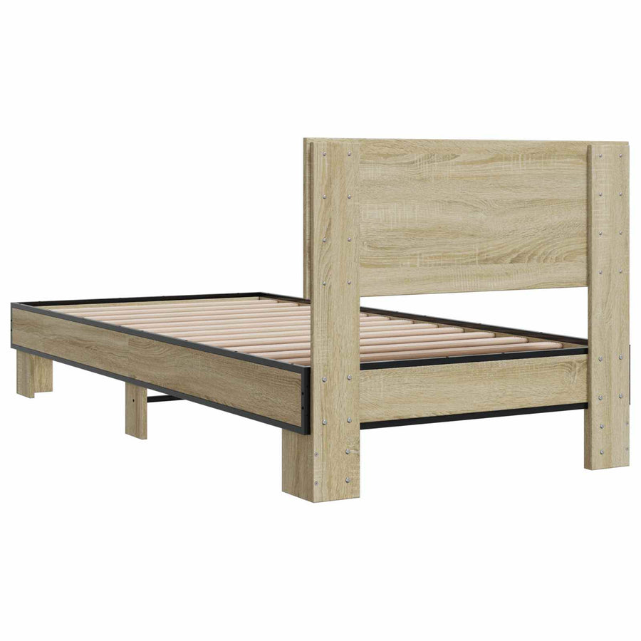 Bedframe met Hoofdeinde Sonoma Eiken 80 x 200 cm Bewerkt hout