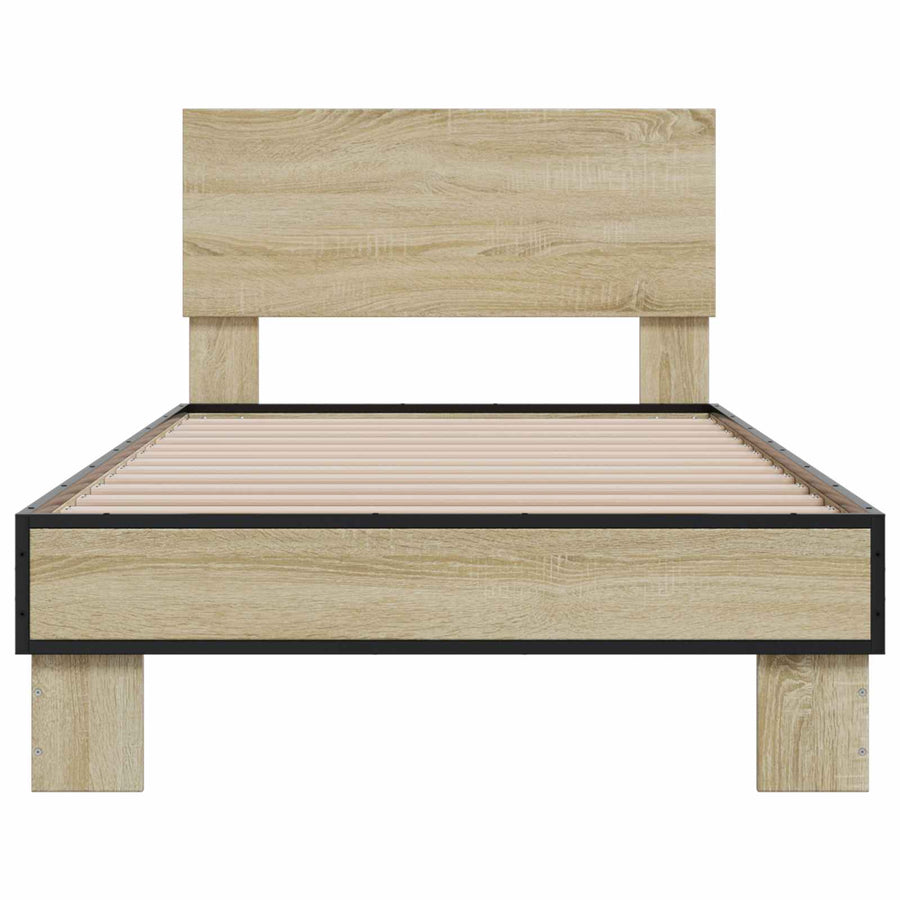 Bedframe met Hoofdeinde Sonoma Eiken 80 x 200 cm Bewerkt hout