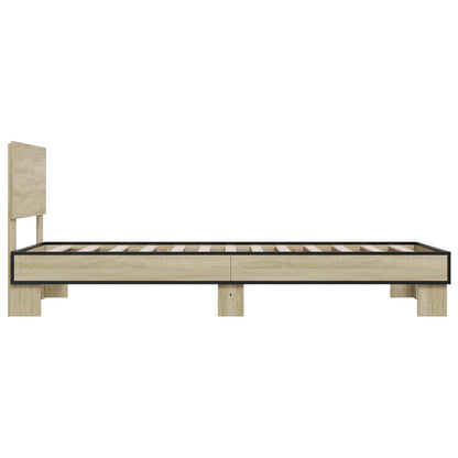 Bedframe met Hoofdeinde Sonoma Eiken 80 x 200 cm Bewerkt hout