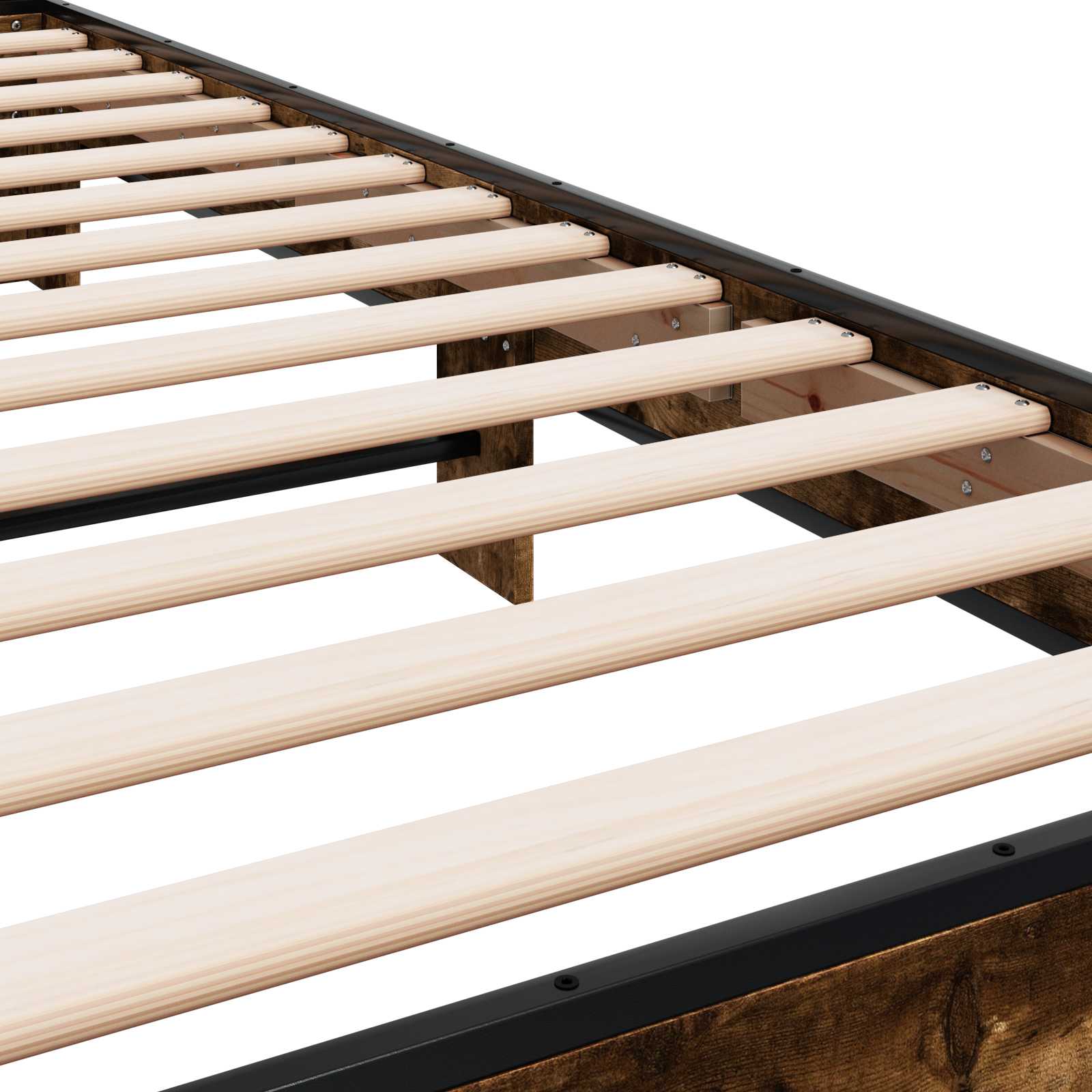 Bedframe met Hoofdeinde Gerookt eiken 80 x 200 cm Bewerkt hout
