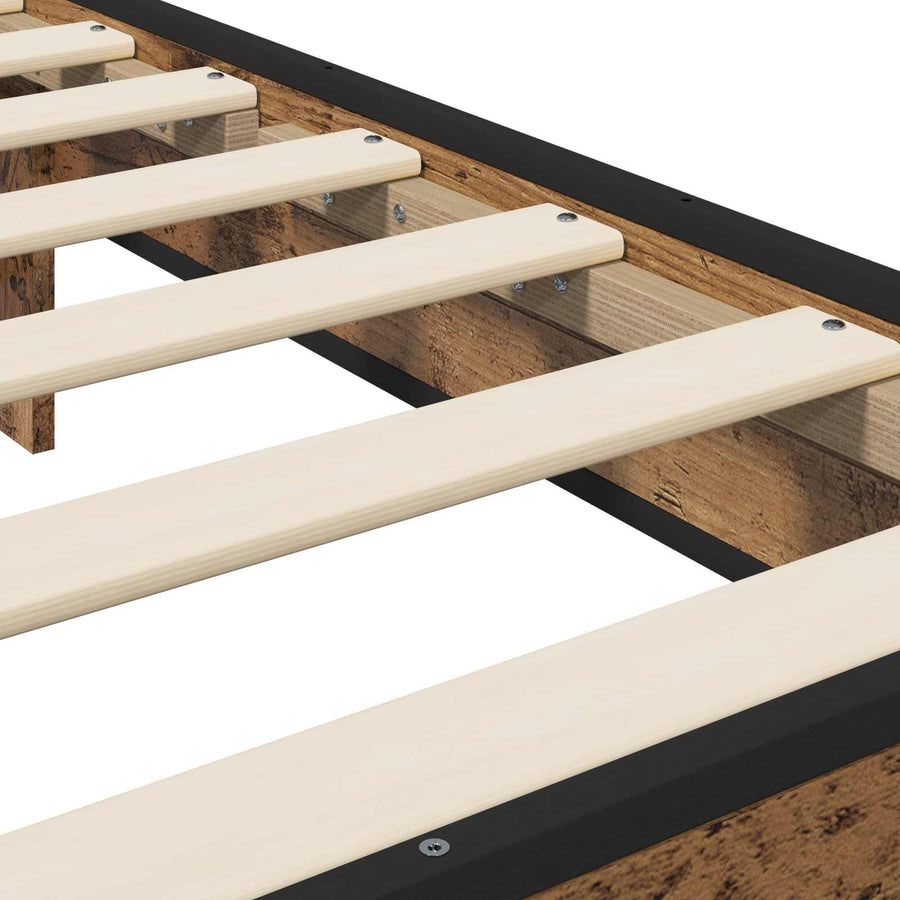 Bedframe met Hoofdeinde Oud hout 80 x 200 cm Bewerkt hout
