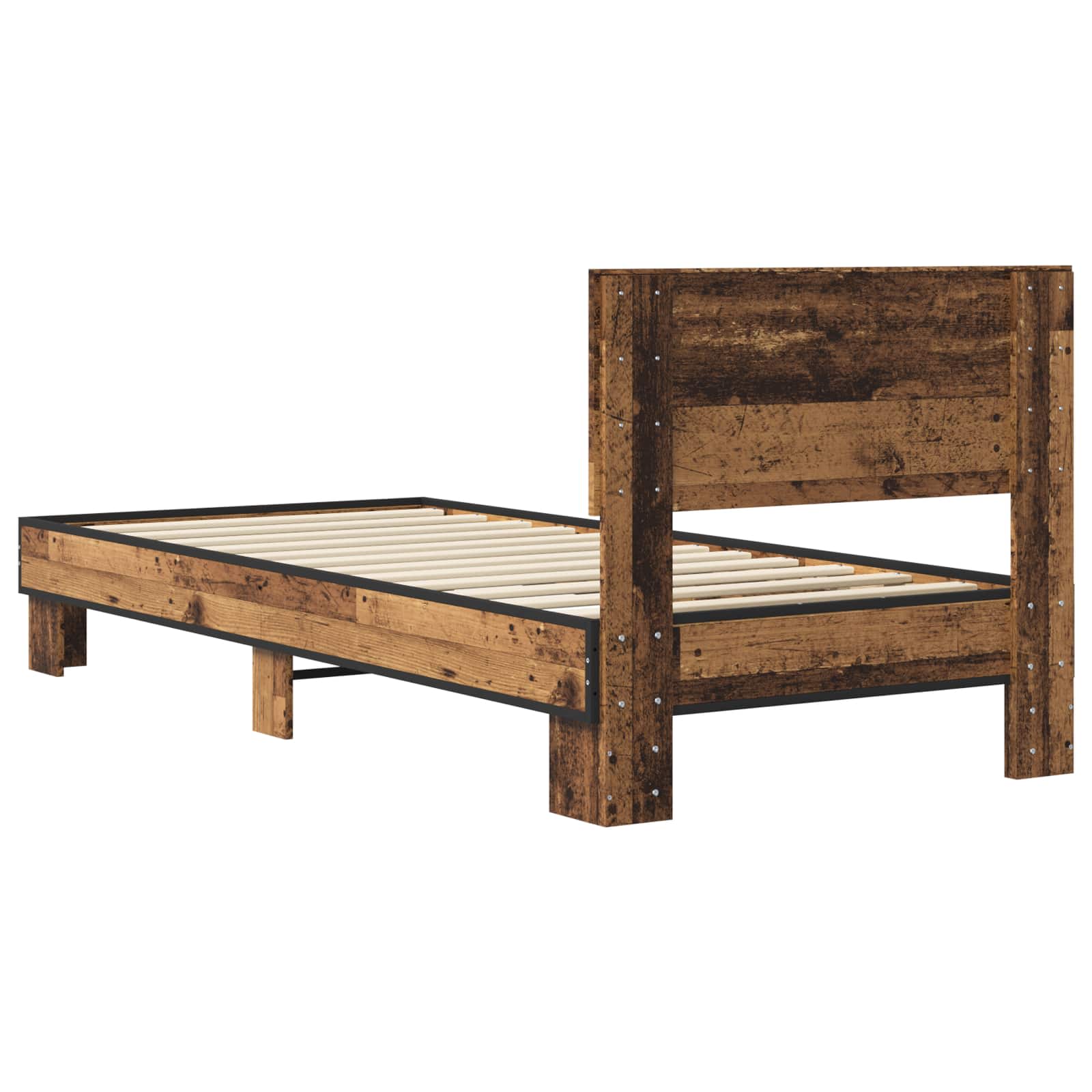Bedframe met Hoofdeinde Oud hout 80 x 200 cm Bewerkt hout