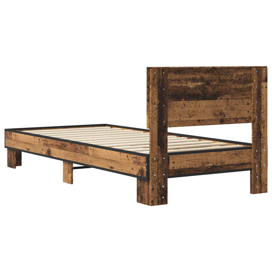 Bedframe met Hoofdeinde Oud hout 80 x 200 cm Bewerkt hout