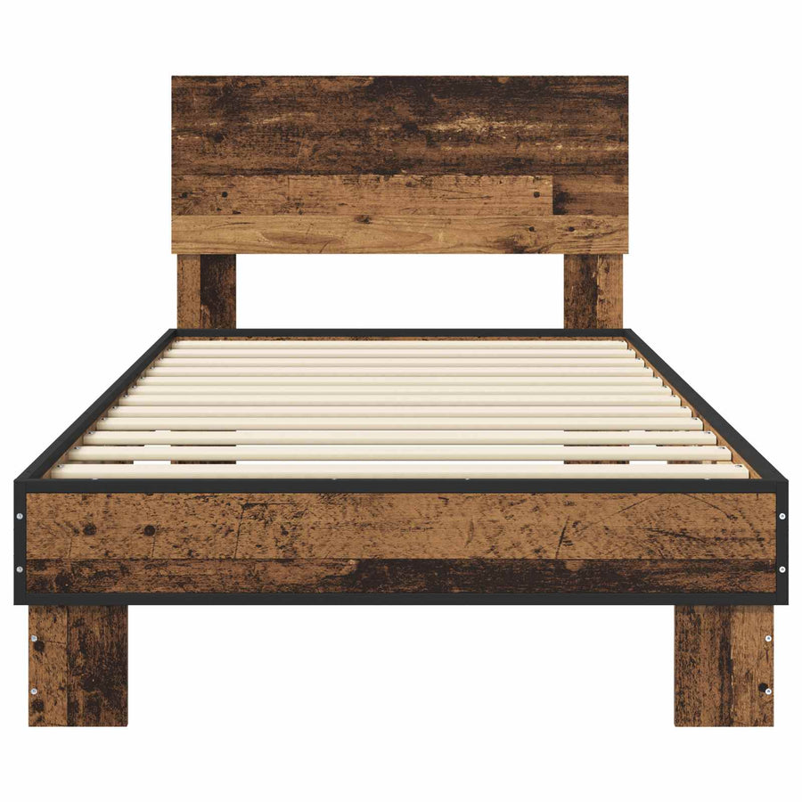 Bedframe met Hoofdeinde Oud hout 80 x 200 cm Bewerkt hout