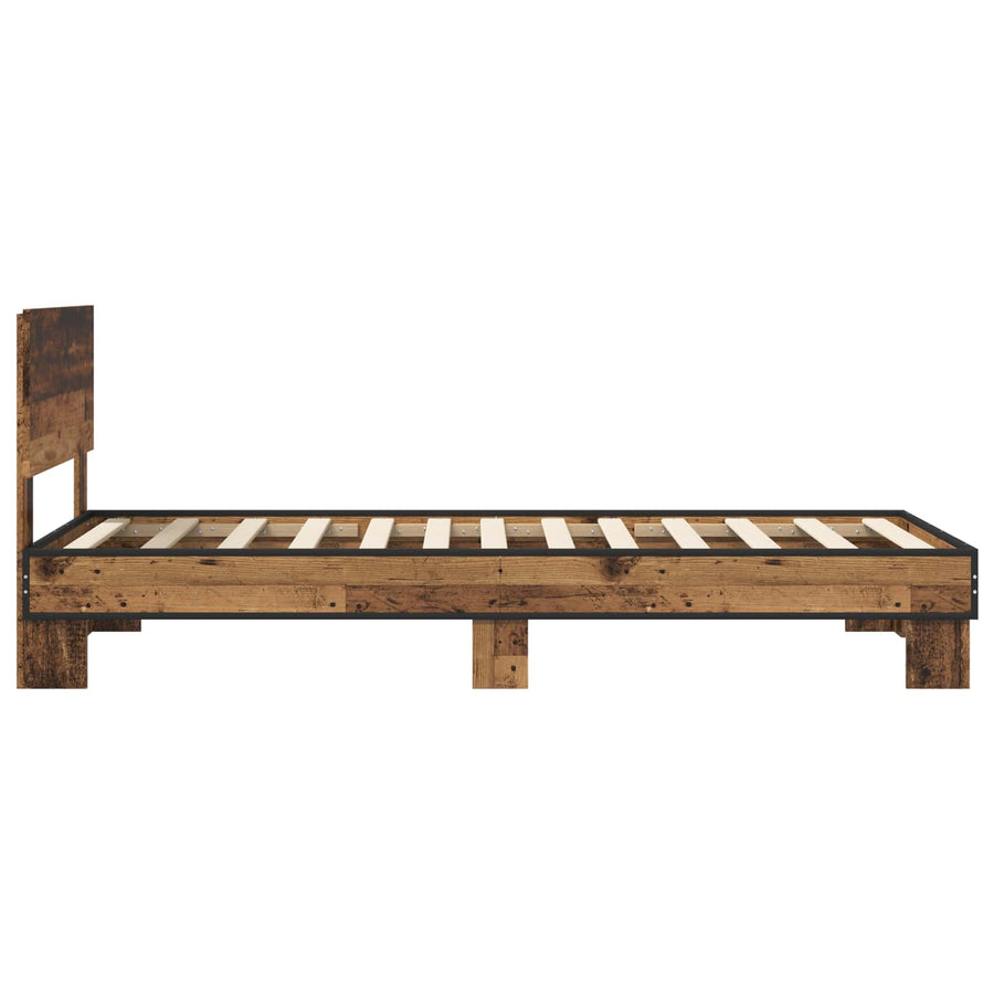Bedframe met Hoofdeinde Oud hout 80 x 200 cm Bewerkt hout