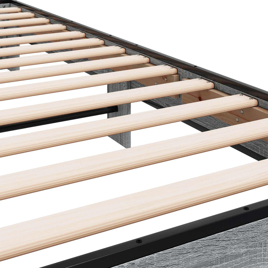 Bedframe met Hoofdeinde Grijs Sonoma 80 x 200 cm Bewerkt hout