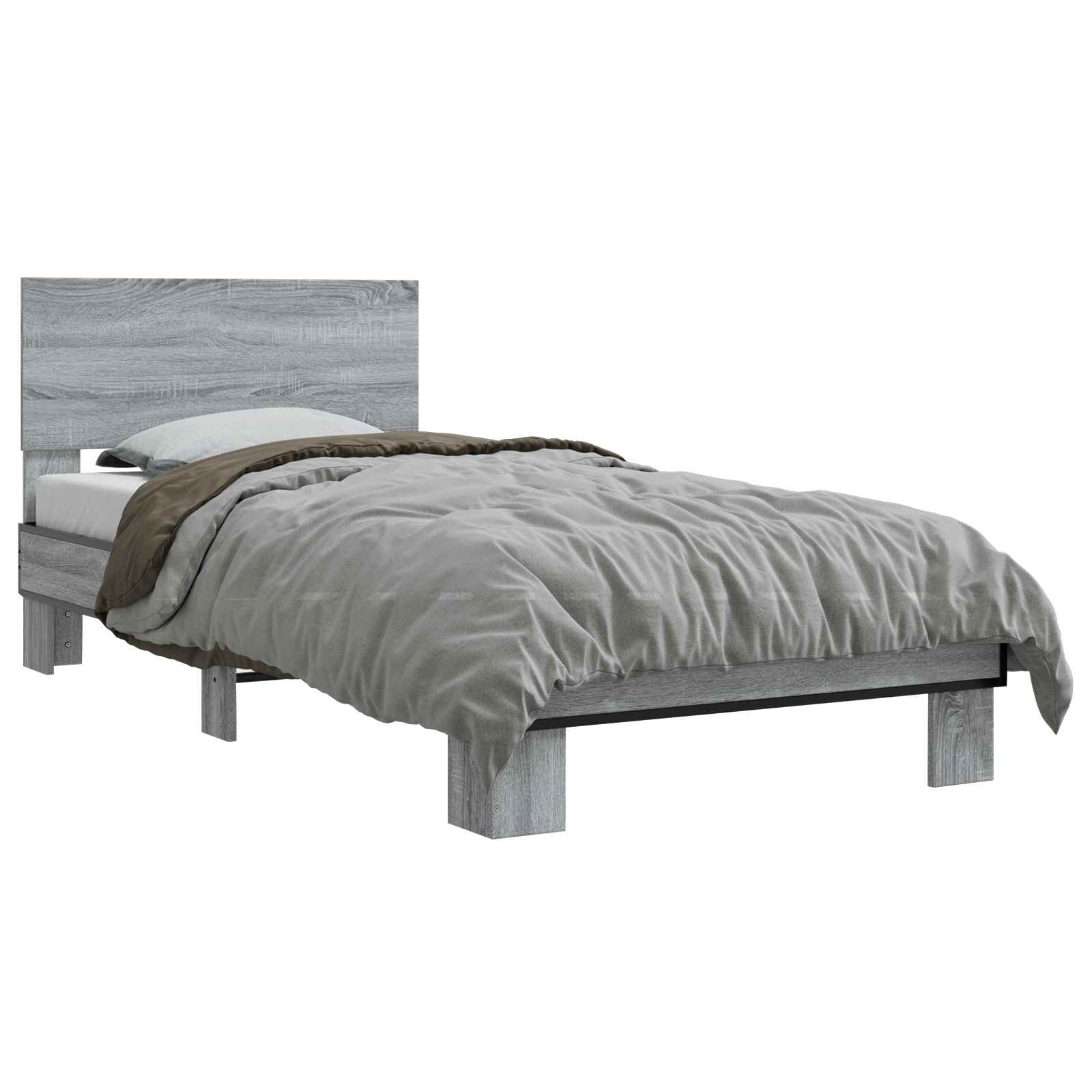 Bedframe met Hoofdeinde Grijs Sonoma 80 x 200 cm Bewerkt hout