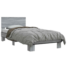 Bedframe met Hoofdeinde Grijs Sonoma 80 x 200 cm Bewerkt hout