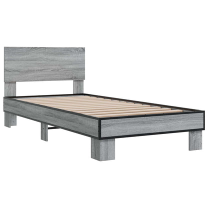 Bedframe met Hoofdeinde Grijs Sonoma 80 x 200 cm Bewerkt hout