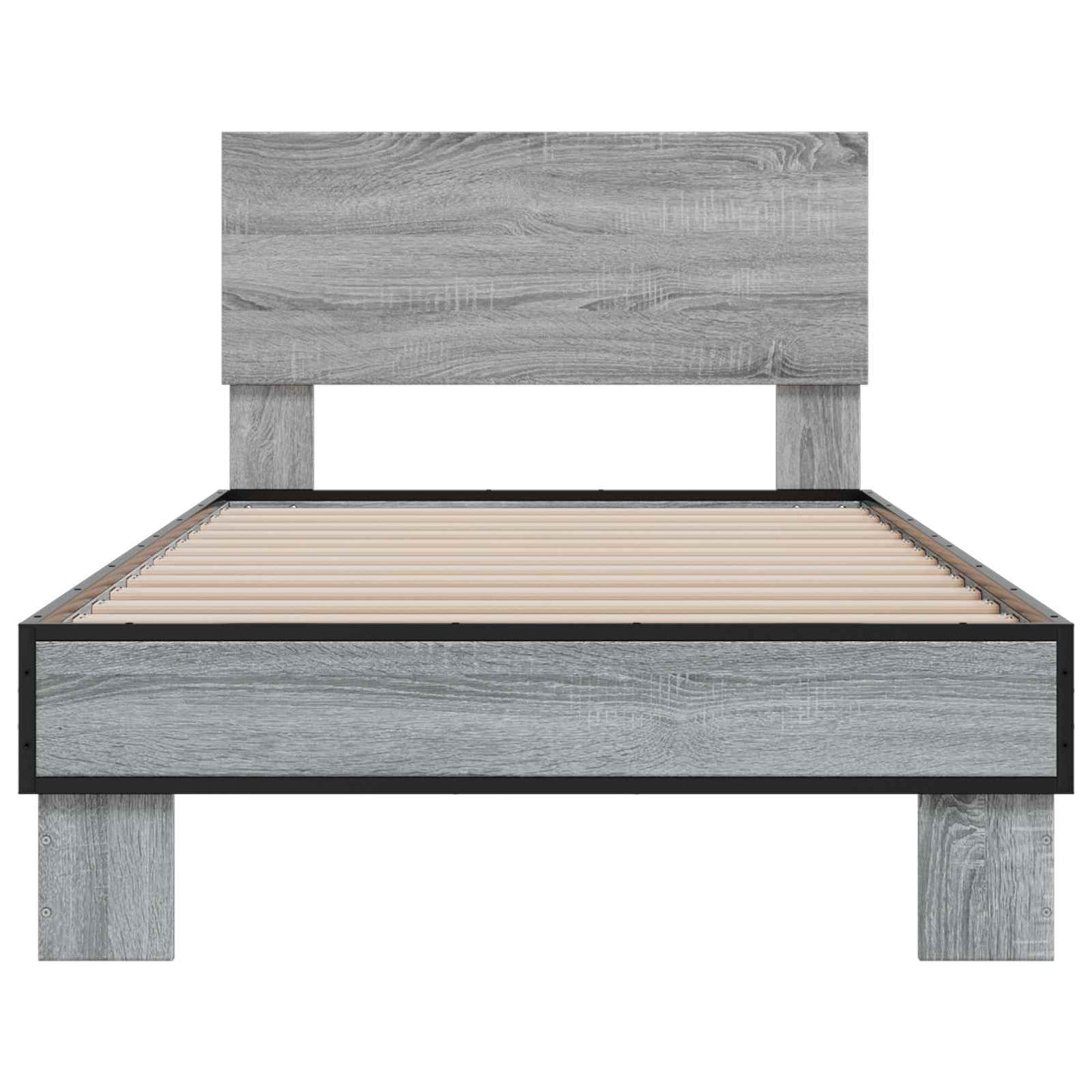 Bedframe met Hoofdeinde Grijs Sonoma 80 x 200 cm Bewerkt hout