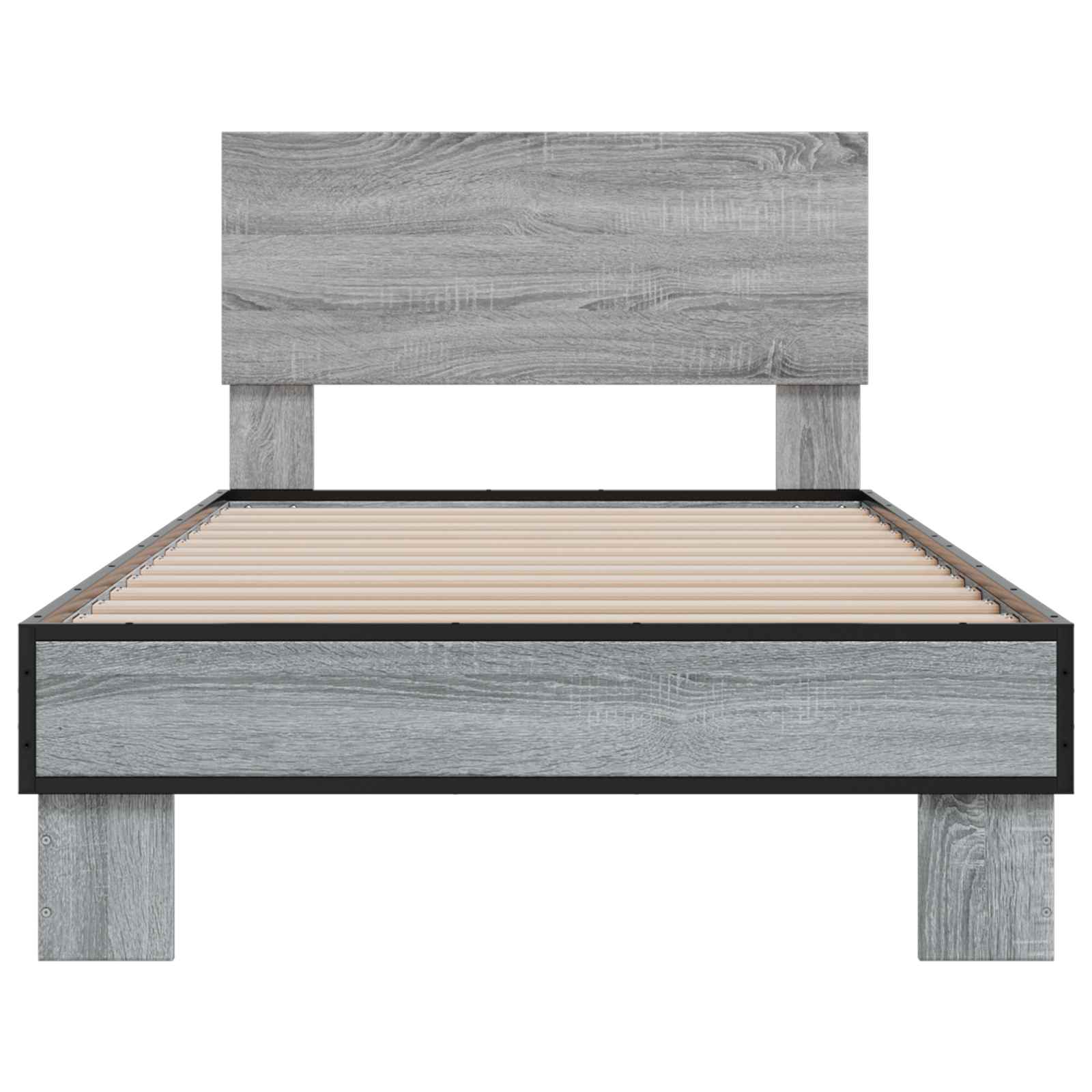 Bedframe met Hoofdeinde Grijs Sonoma 80 x 200 cm Bewerkt hout