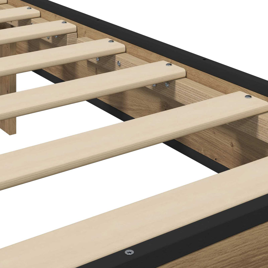 Bedframe met Hoofdeinde Artisanaal eiken 80 x 200 cm