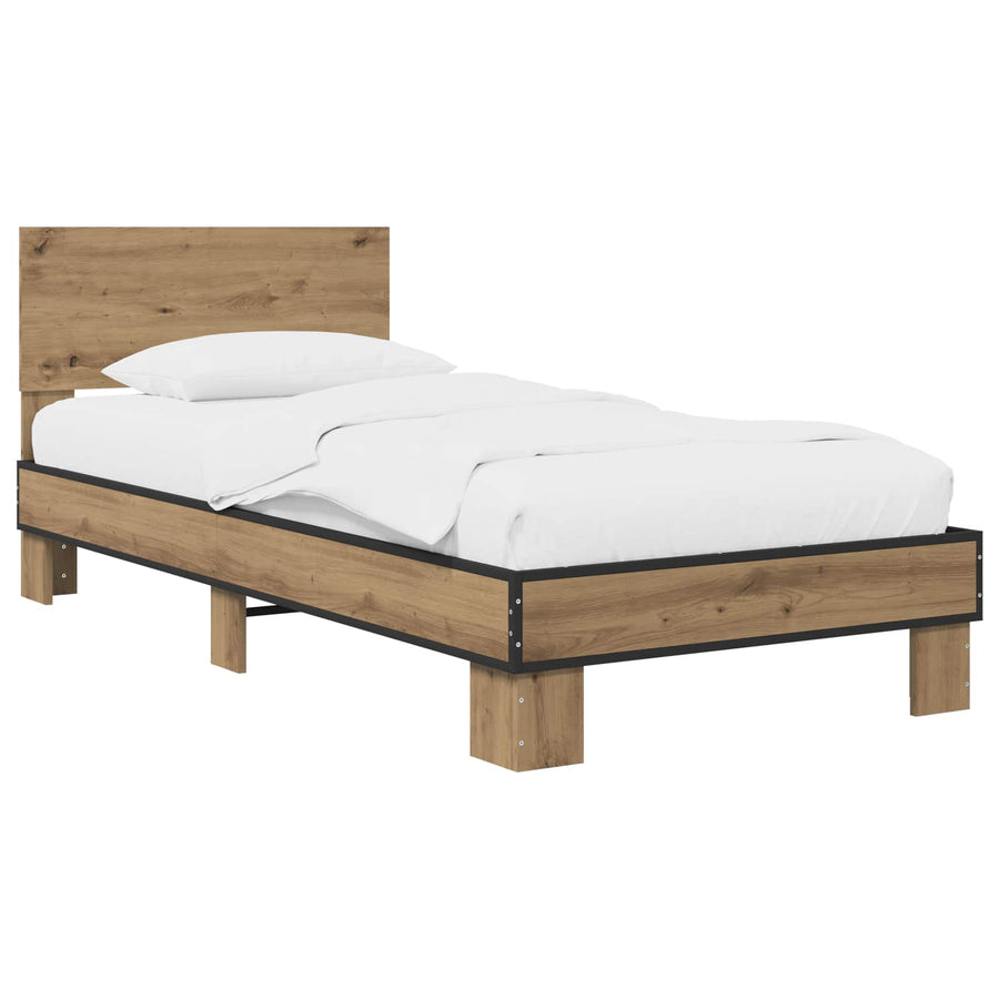 Bedframe met Hoofdeinde Artisanaal eiken 80 x 200 cm
