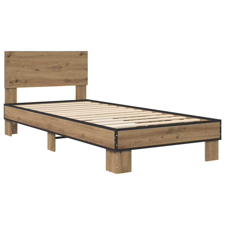 Bedframe met Hoofdeinde Artisanaal eiken 80 x 200 cm