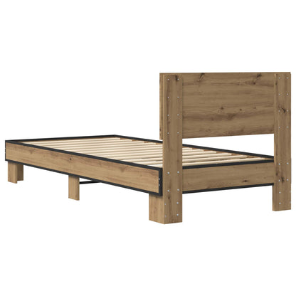 Bedframe met Hoofdeinde Artisanaal eiken 80 x 200 cm