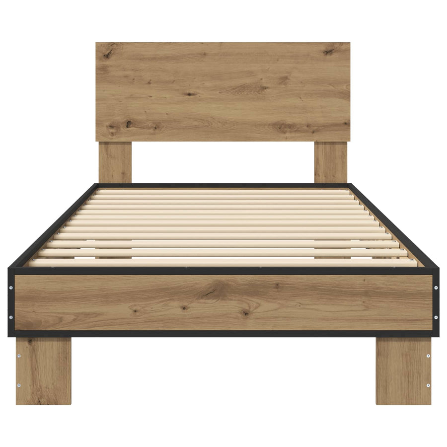 Bedframe met Hoofdeinde Artisanaal eiken 80 x 200 cm