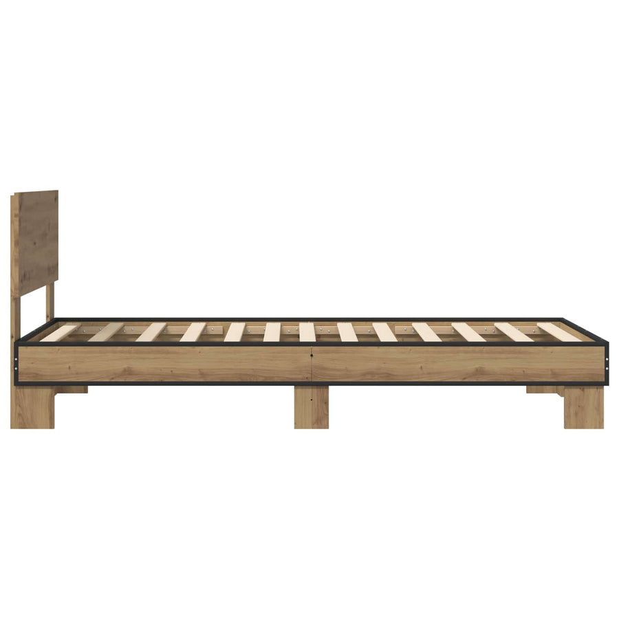 Bedframe met Hoofdeinde Artisanaal eiken 80 x 200 cm