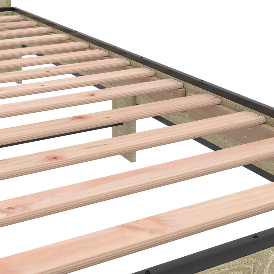 Bedframe met Hoofdeinde Sonoma Eiken 80 x 200 cm Bewerkt hout
