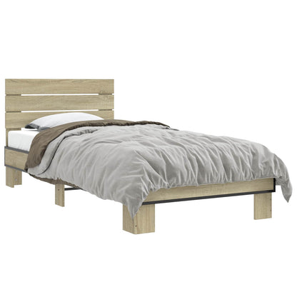 Bedframe met Hoofdeinde Sonoma Eiken 80 x 200 cm Bewerkt hout
