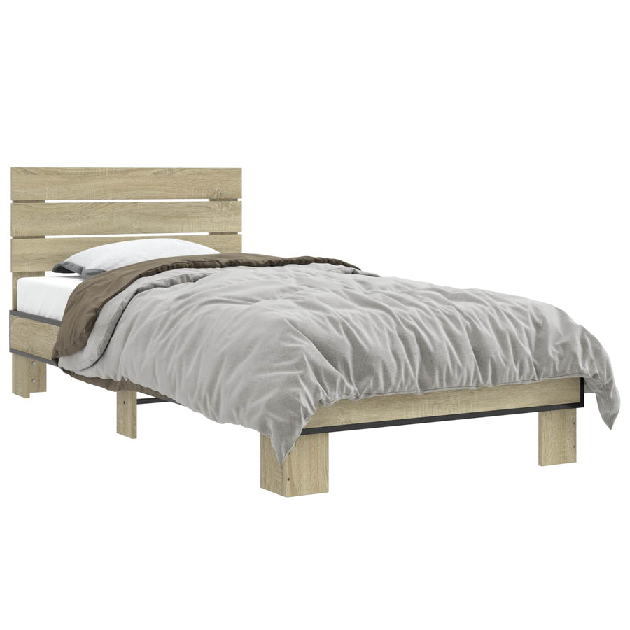 Bedframe met Hoofdeinde Sonoma Eiken 80 x 200 cm Bewerkt hout